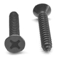 #8-18 x 1 3/4 Sheet Metal Screw Phillips Flat Head Type AB Low Carbon Steel Black Oxide I337524