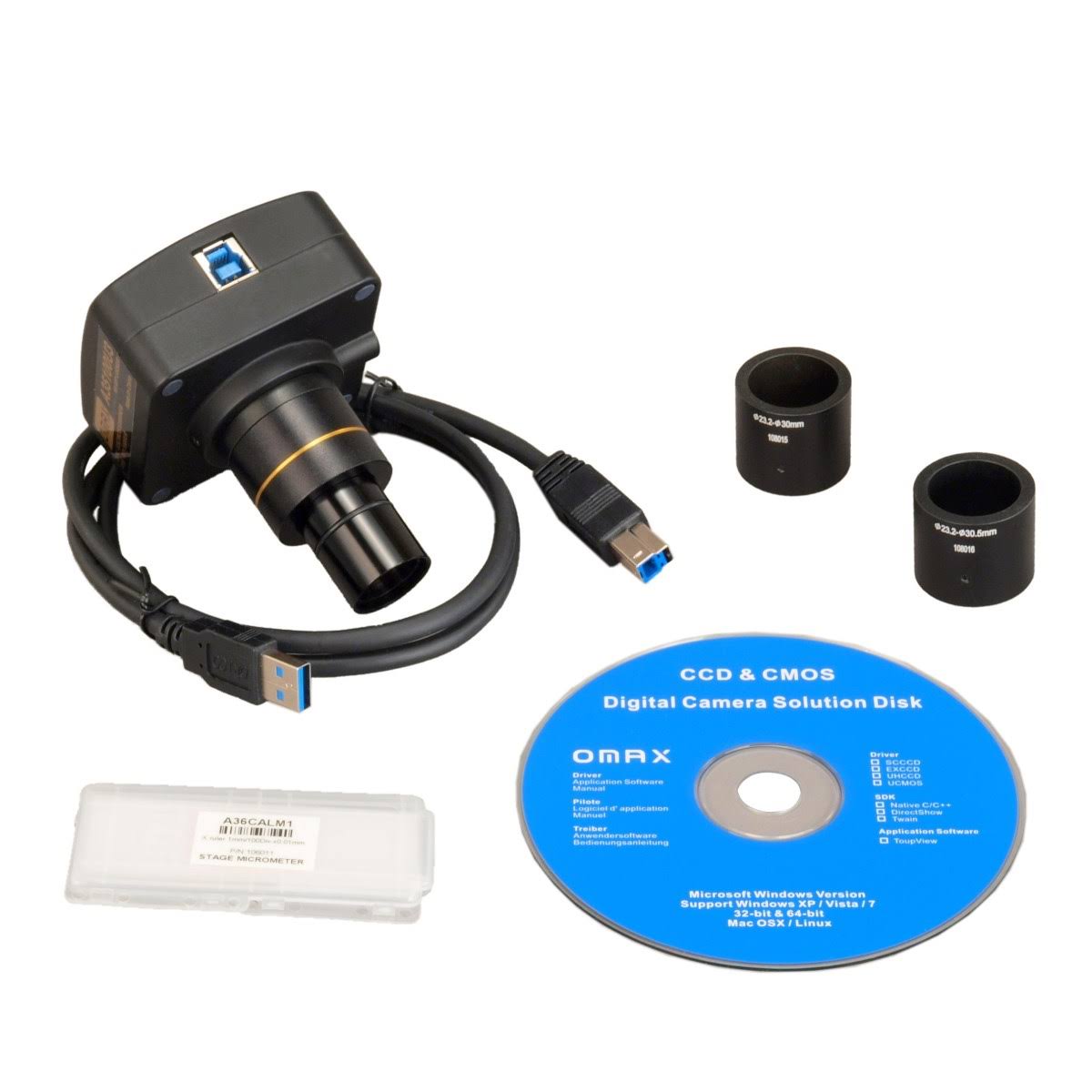 8MP USB3.0 Digital Camera for Microscope with 0.01mm Calibration Slide F972162