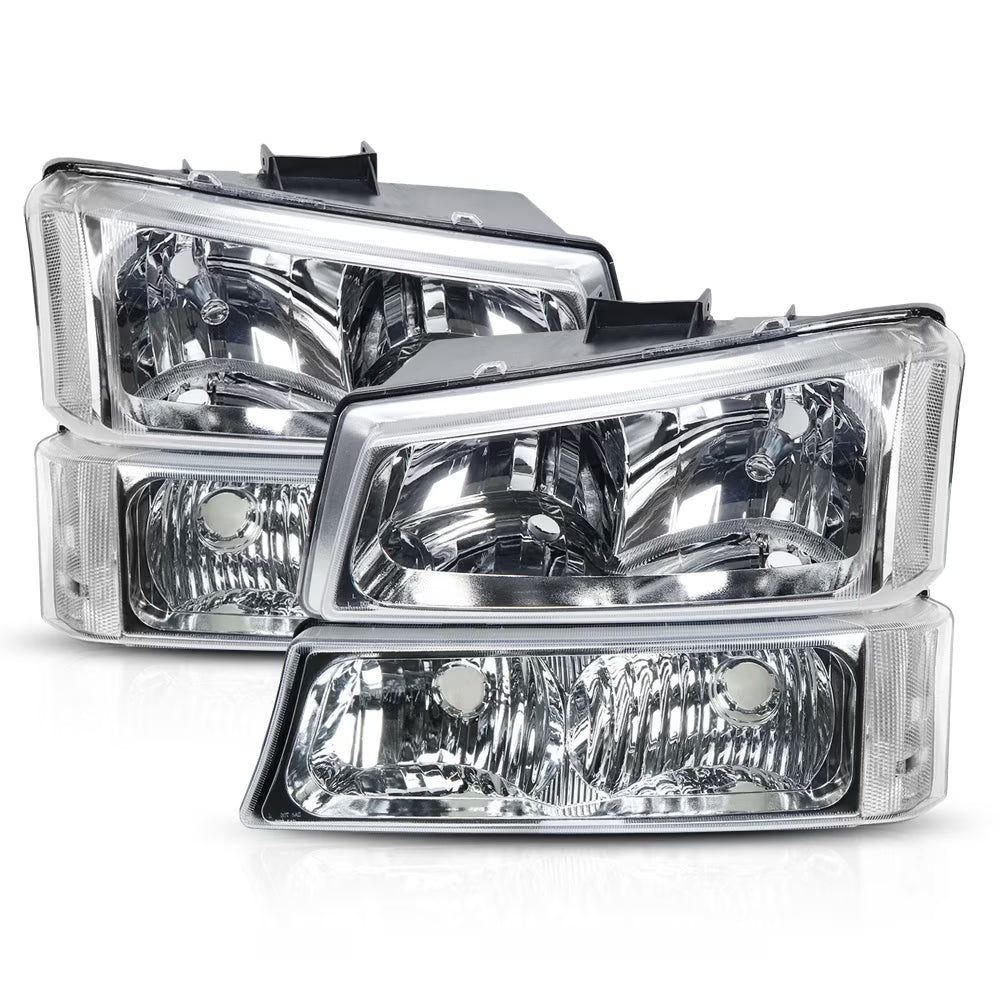 Chrome Housing Headlight Clear Signal for Chevy Silverado Avalanche V523154