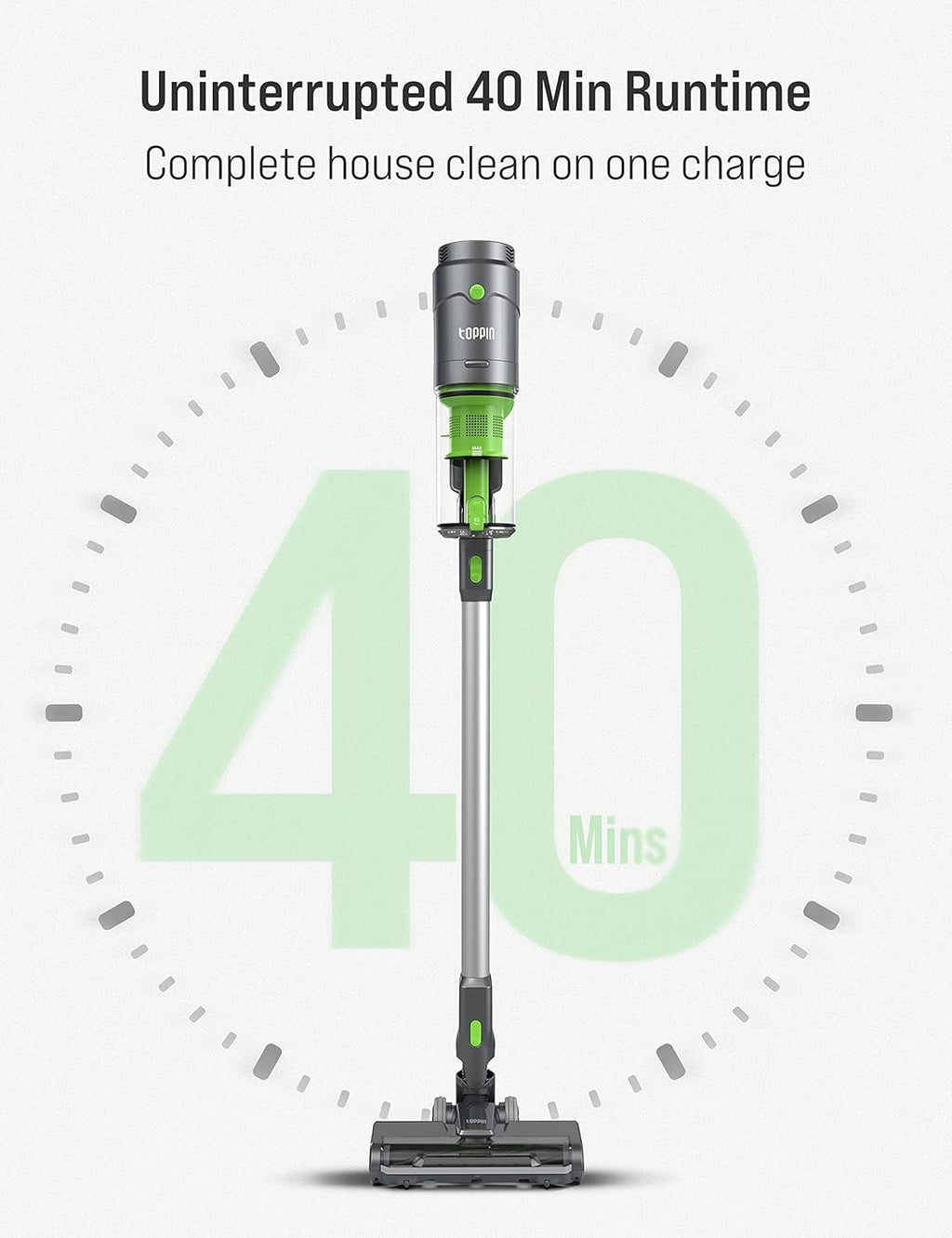 Cordless Stick Vacuum Cleaner with Detachable Battery V833827