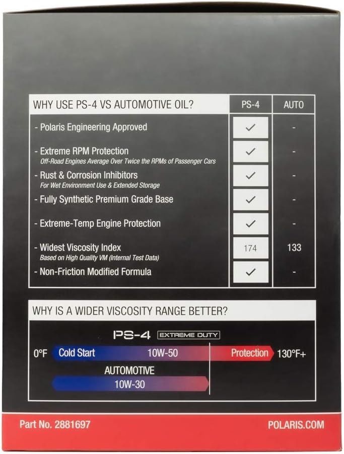 3 Quarts PS-4 Extreme Duty Engine Oil and 1 Oil Filter Pack of 2 K536
