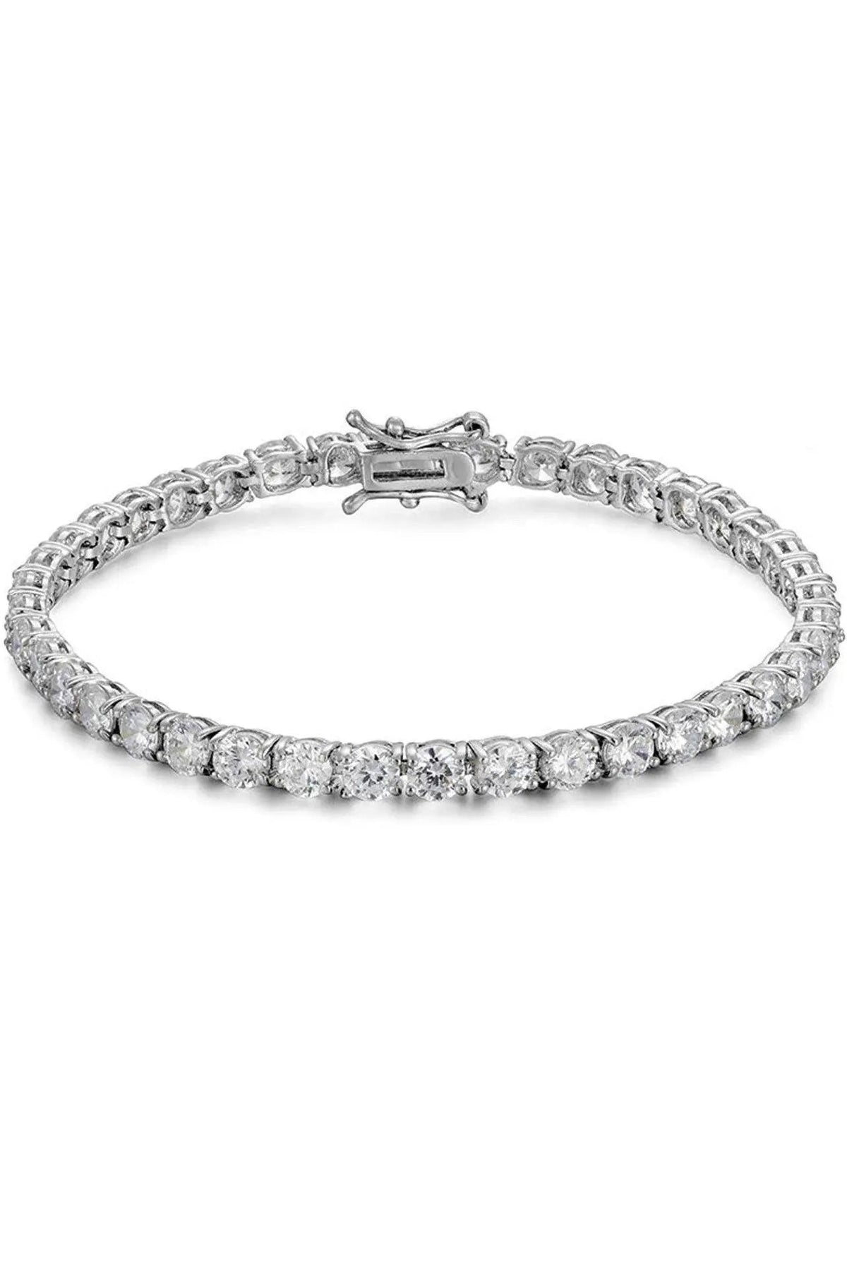7MM 925 Sterling Silver Cubic Zirconia Tennis Bracelet Y337