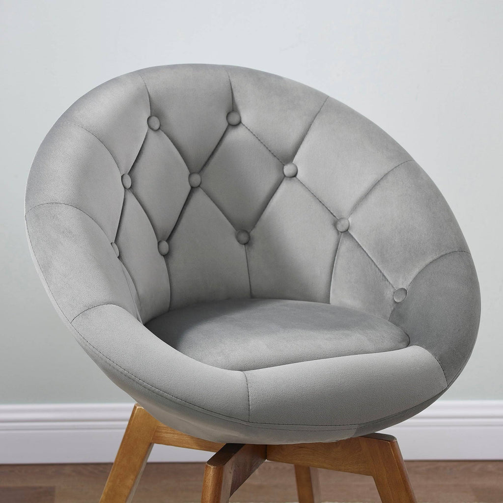 Yellow Velvet Tufted Swivel Accent Chair B1117