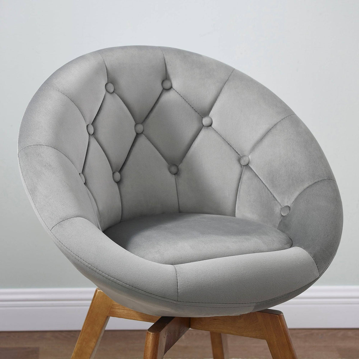 Yellow Velvet Tufted Swivel Accent Chair B1117
