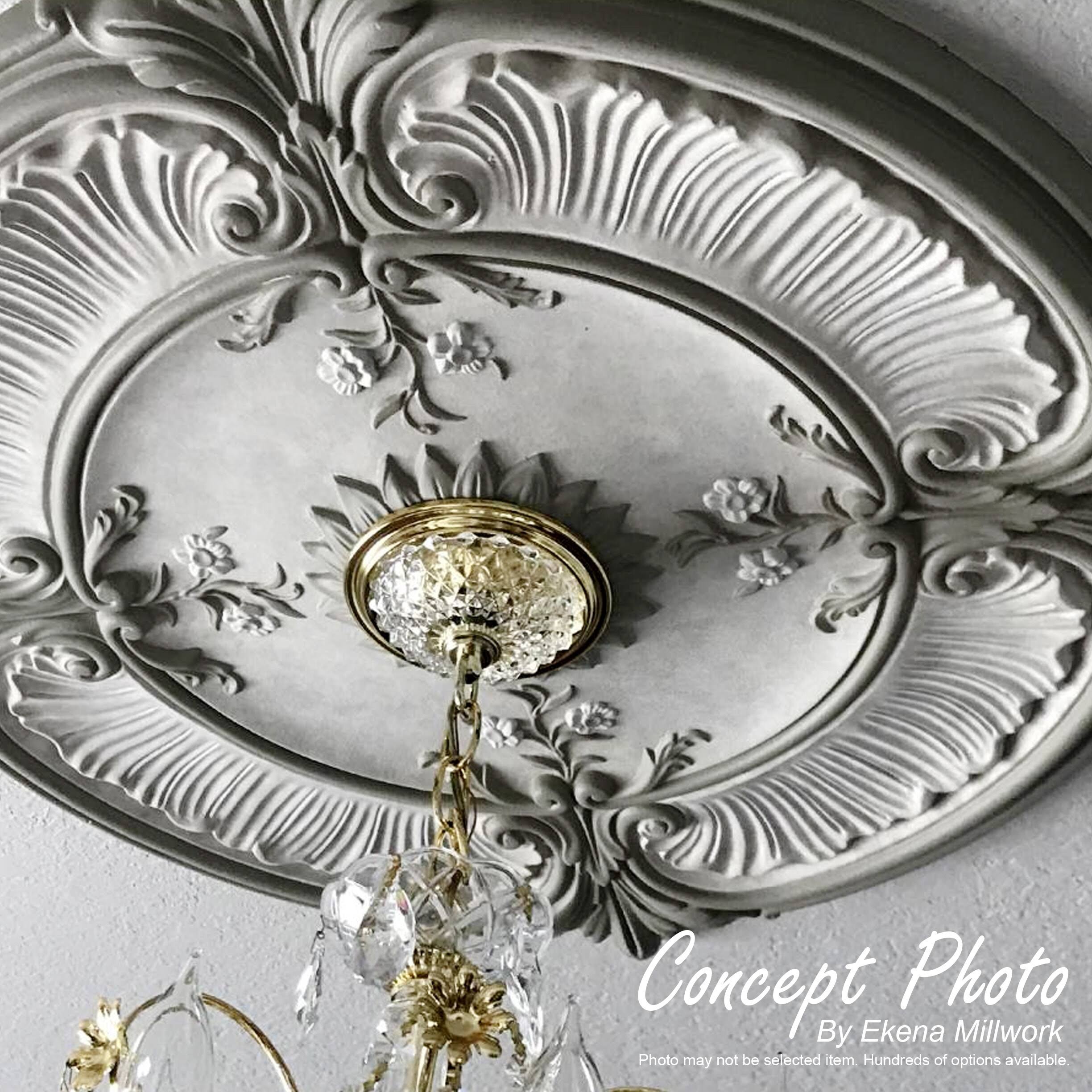 Green Gold Hand-Painted Ceiling Medallion I892