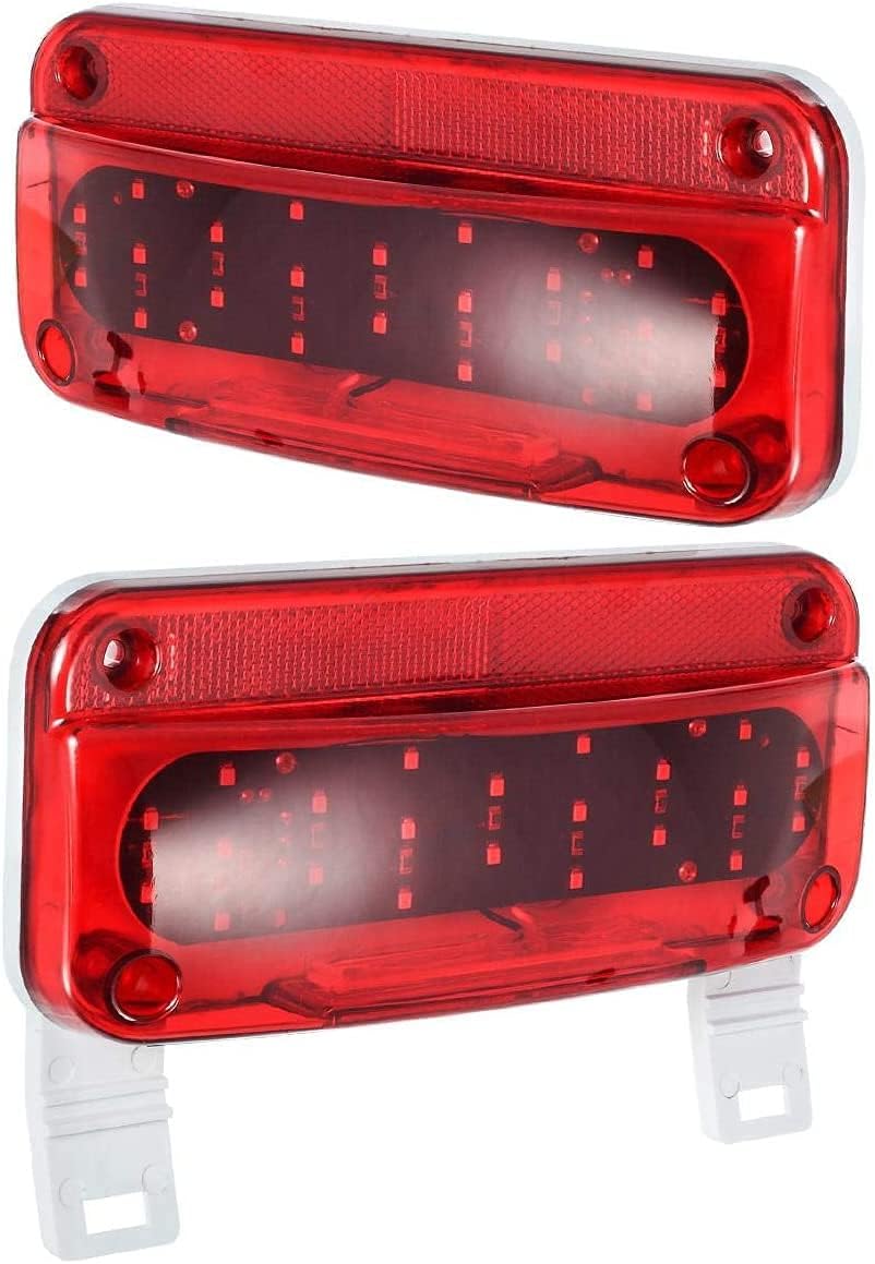 12V LED RV Camper Trailer Tail Light Kit with Amber Side Marker Clearance Lights and Red Stop Turn Brake Tail Lights O969