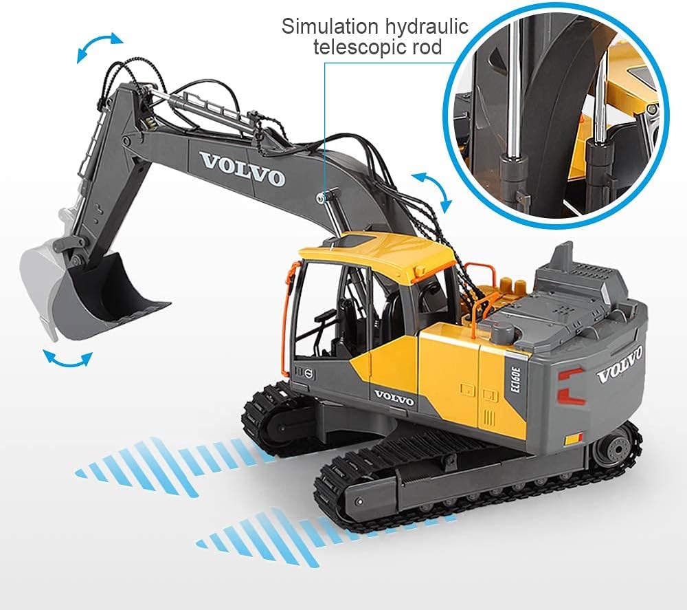 1/16 Scale RC Excavator Digger Toy with 2 Tools O25805