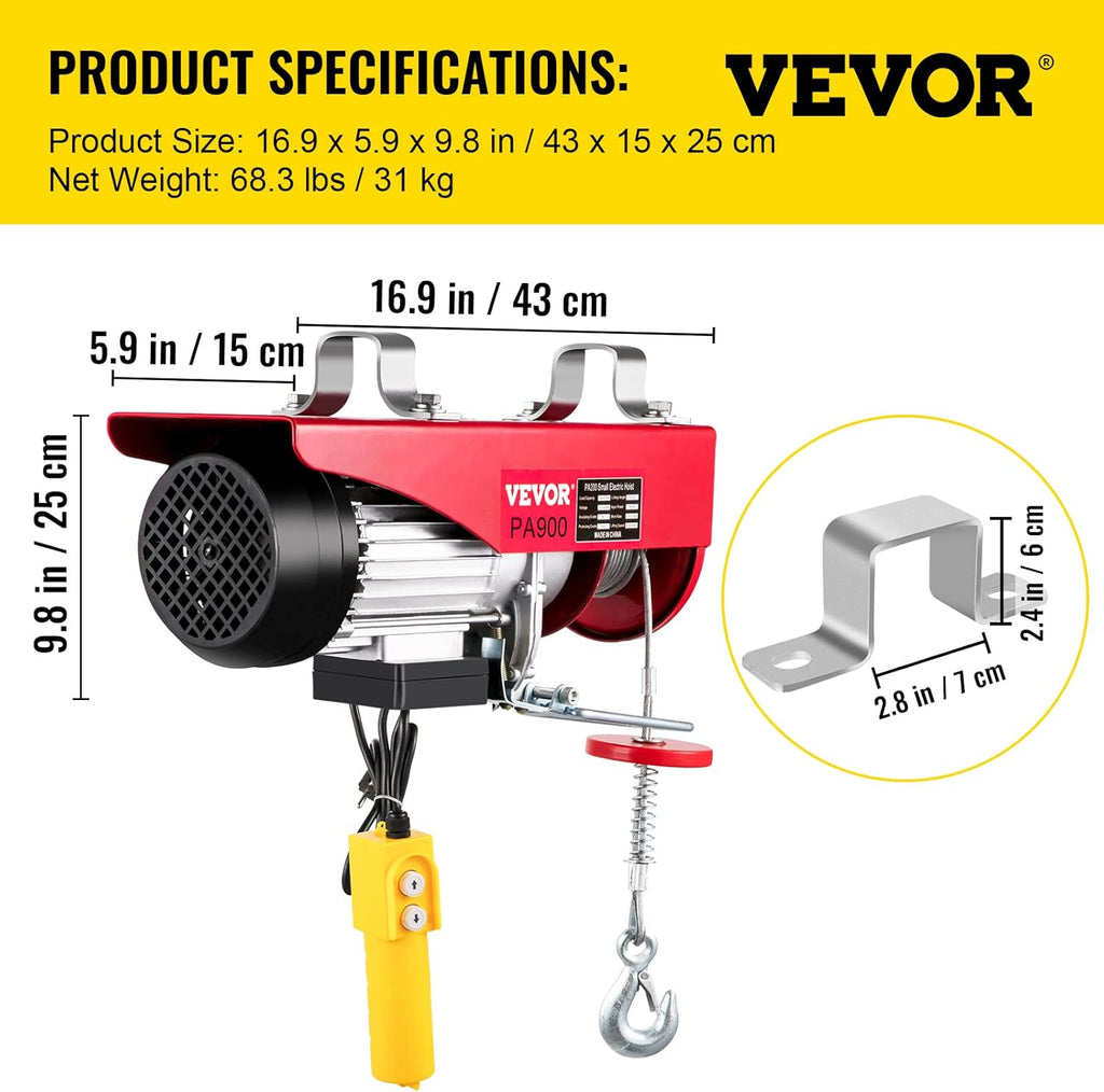 2000 lb Electric Hoist with Remote Control M5442