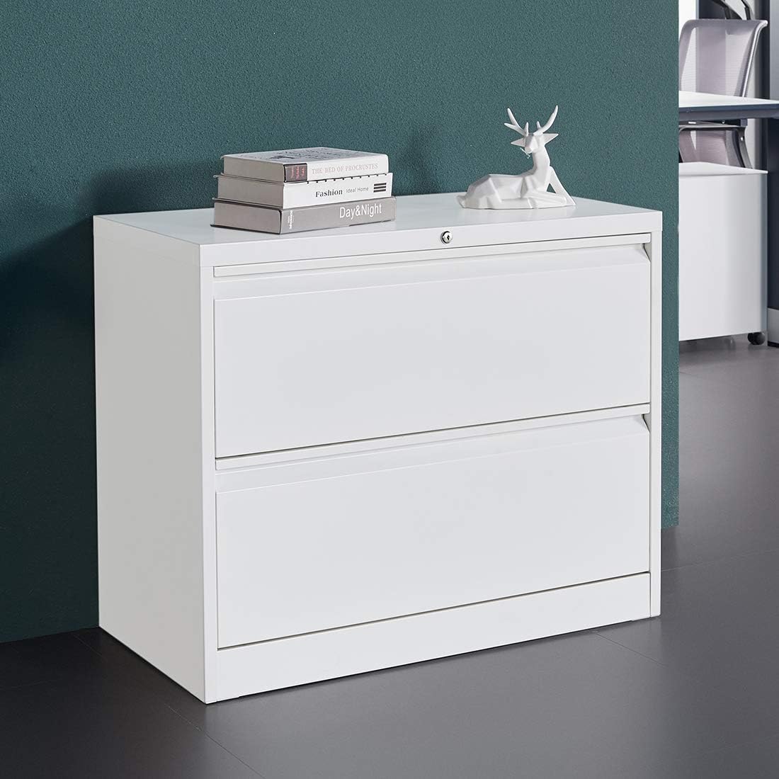 2 Drawer Black Stainless Steel Lateral File Cabinet R6887