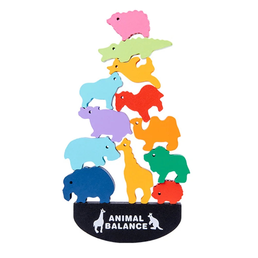 Animal Pattern Wooden Building Blocks Toy F7115