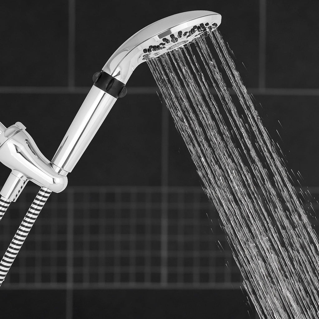 Chrome Hand Held Shower Head with 5-Foot Shower Hose, 5 Spray Modes, Pack of 2 V638