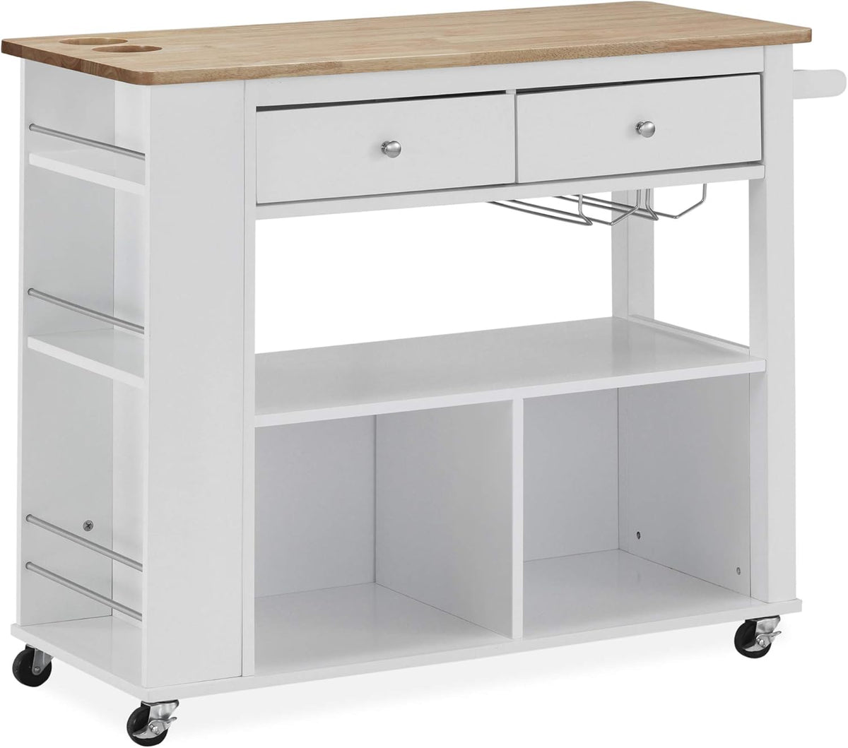 Black Kitchen Cart with Wheels D36806