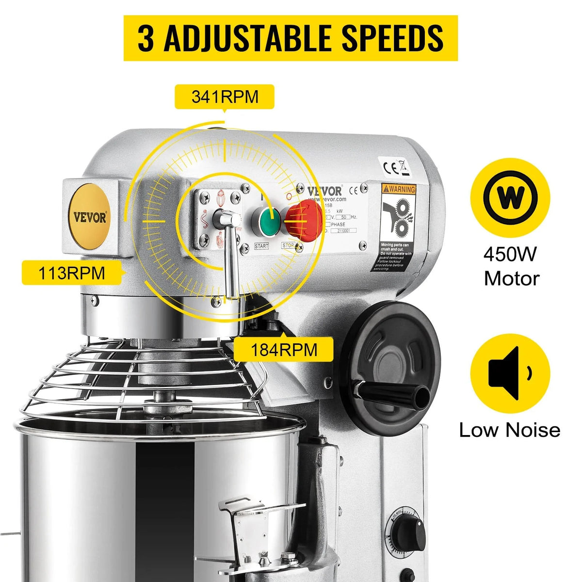 Commercial Electric Stand Mixer 10/15/20/30Qt 3 Speeds U386