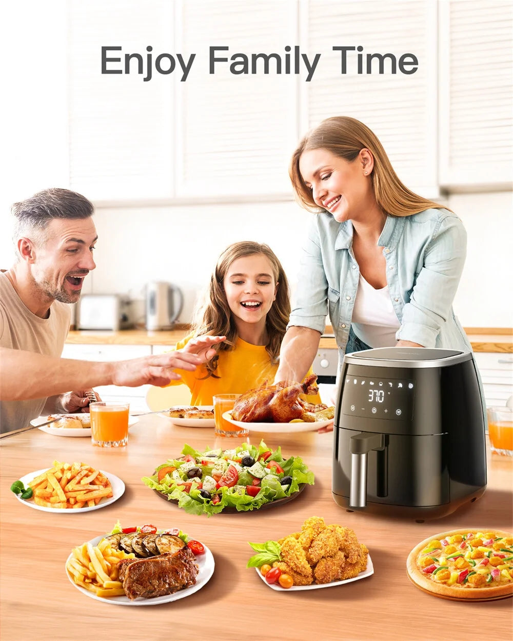 8-in-1 6 Qt Air Fryer with Touch-Screen Panel and Non-Stick Frying Basket O724704