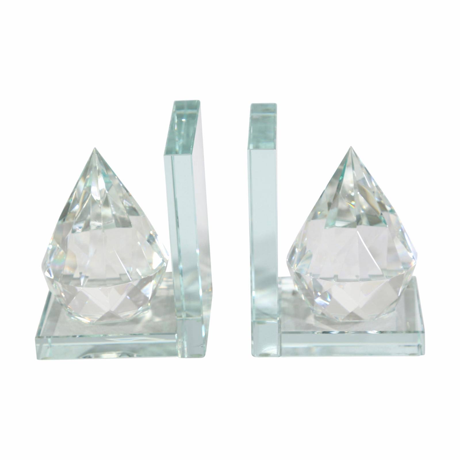 Crystal Teardrop Bookends Set of 2 X99540