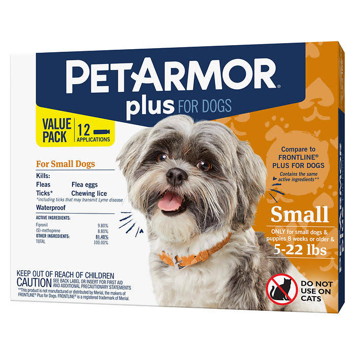 12 Applications Flea, Tick & Lice Formula for Dogs 5-22 lbs S465863
