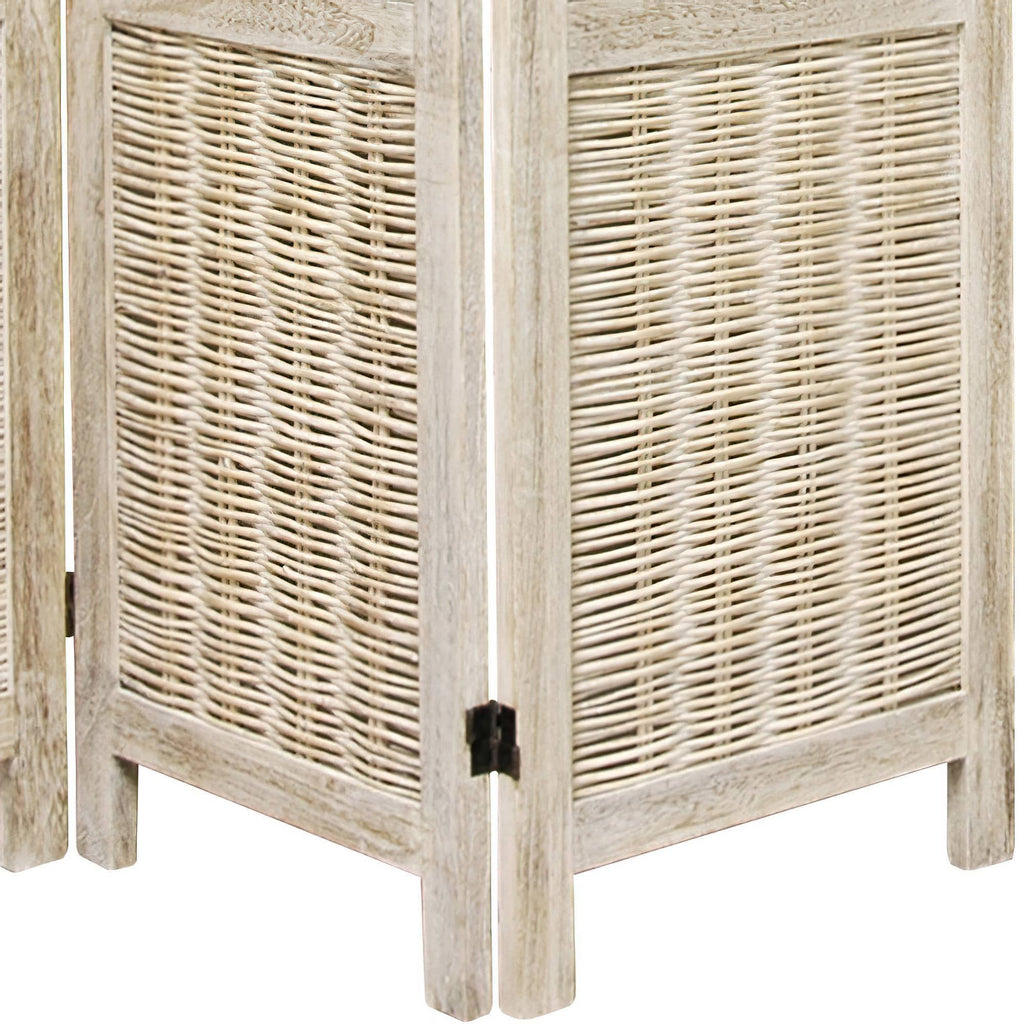 Burnt White 6-Panel Room Divider P3323