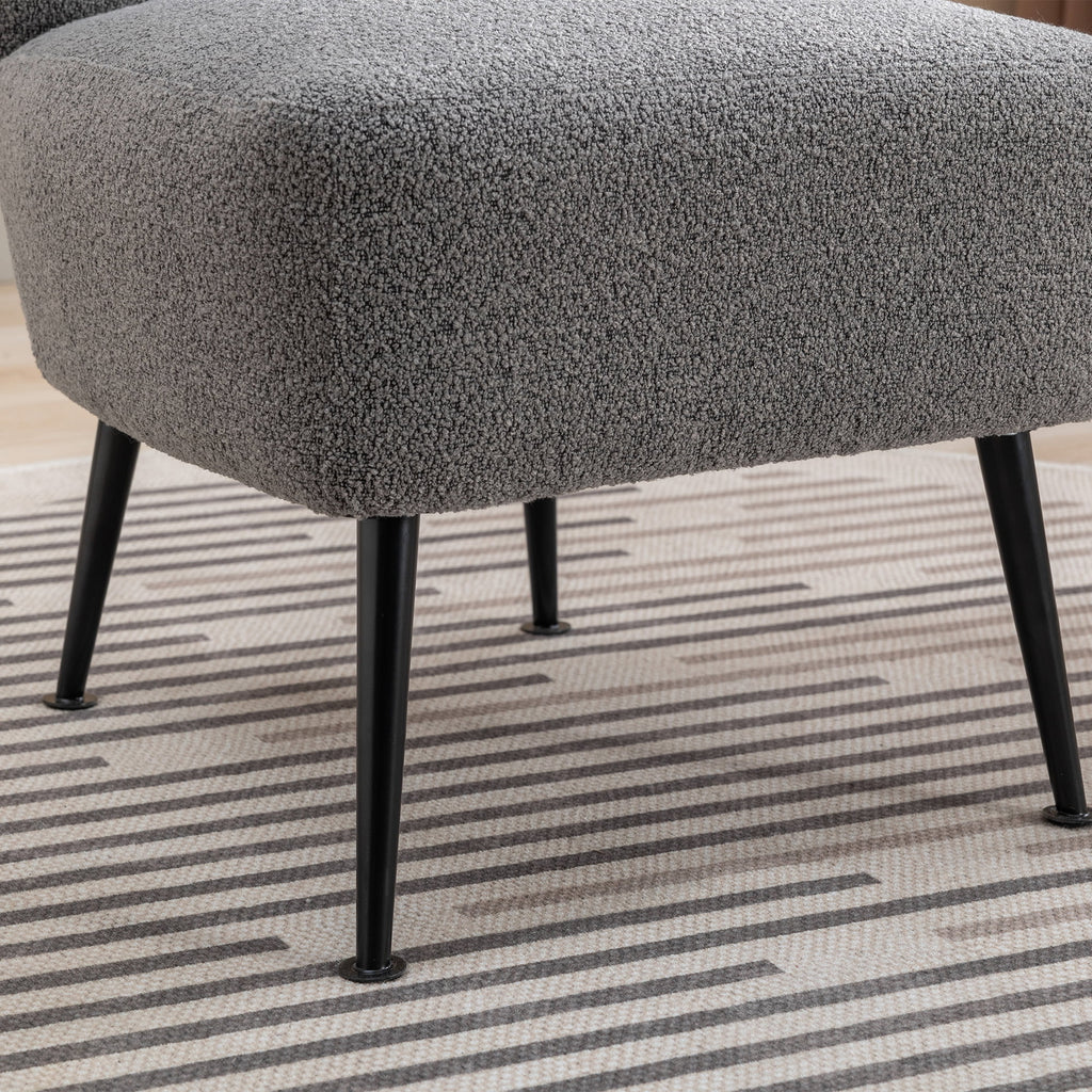 Gray Boucle Upholstered Armless Accent Chair C963587