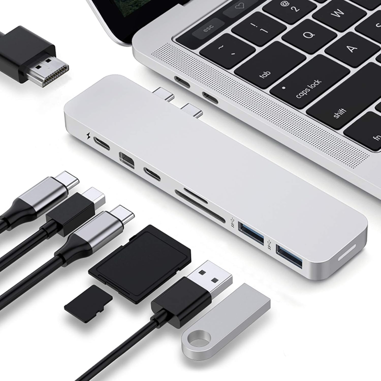 USB C Hub Adapter with 4K HDMI, microSD/SD Card Reader C69005