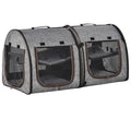 39 Soft-Sided Portable Dual Compartment Pet Carrier, Dark Grey M140