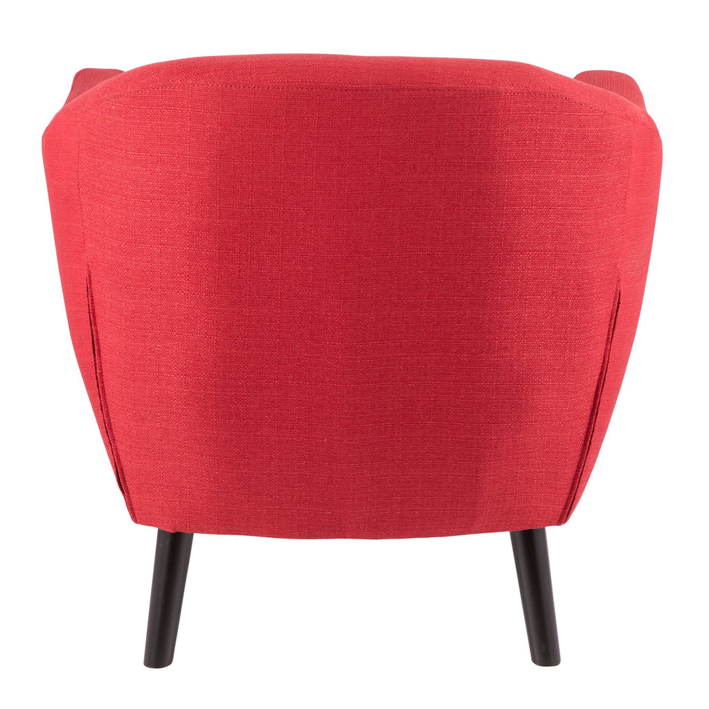 Red Fabric Accent Chair with Black Wooden Legs L206785