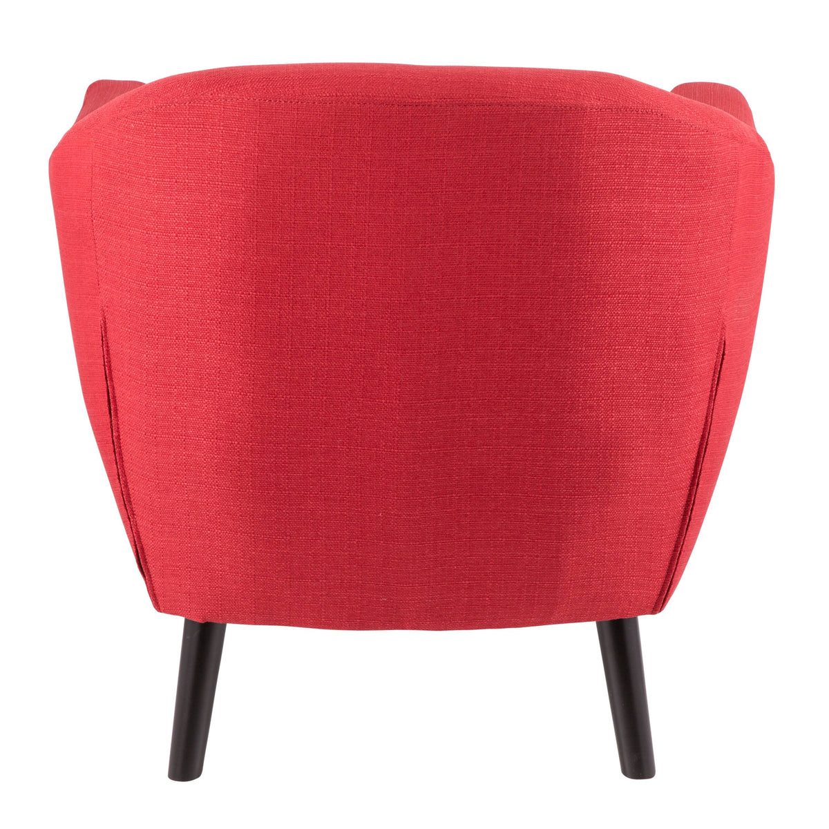 Red Fabric Accent Chair with Black Wooden Legs L206785
