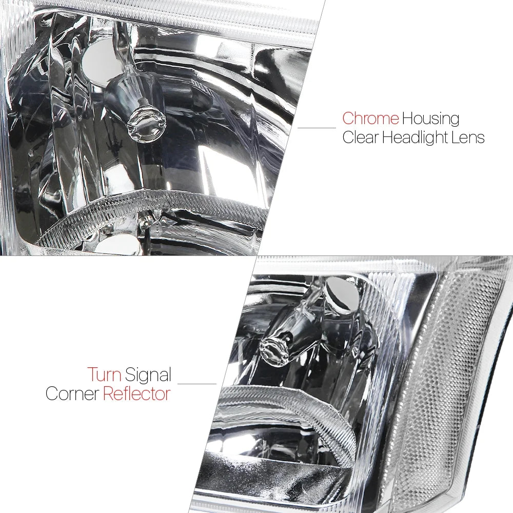 Chrome Housing Headlight Clear Signal for Chevy Silverado Avalanche V523154