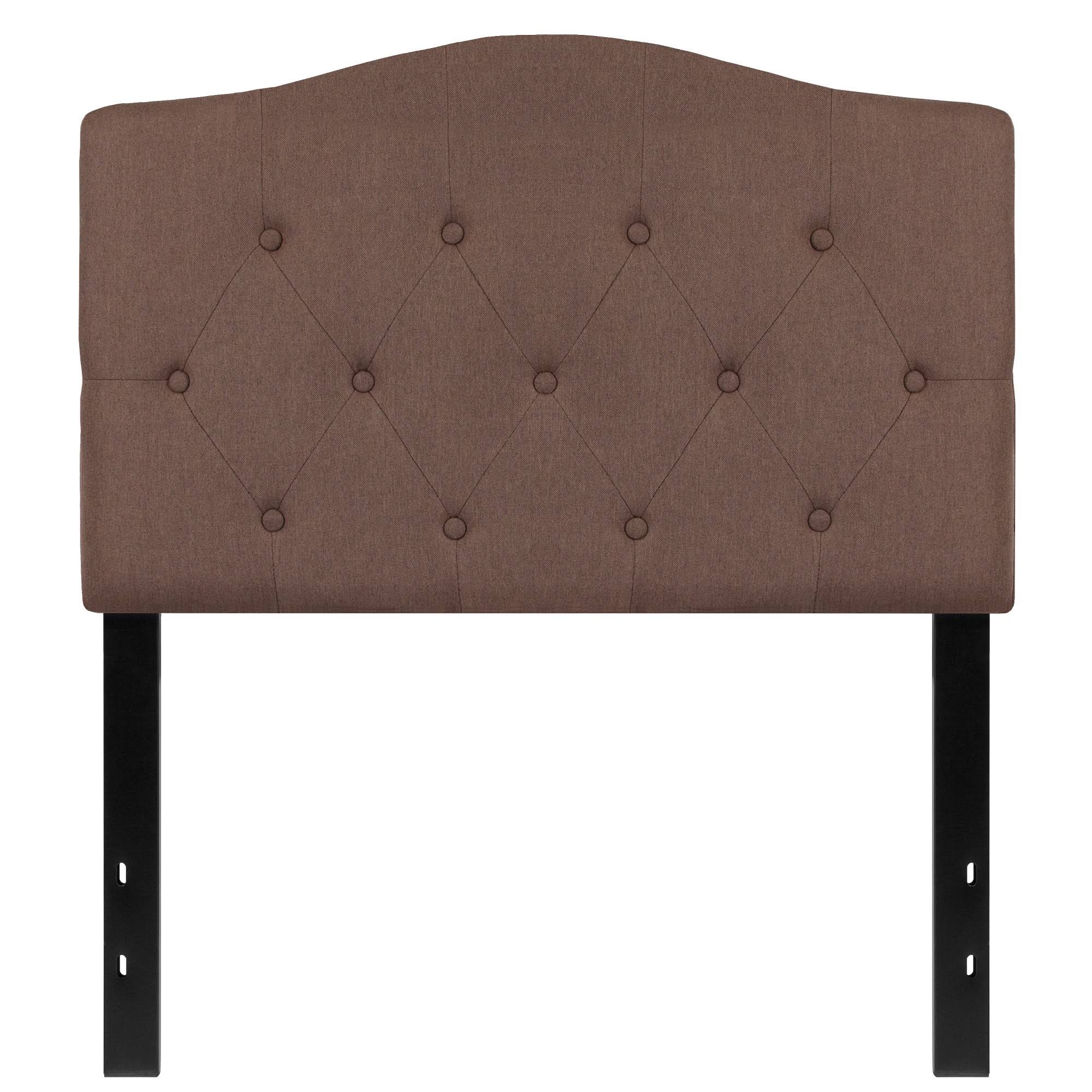 Tufted Upholstered Twin Size Headboard in Camel Fabric I81443
