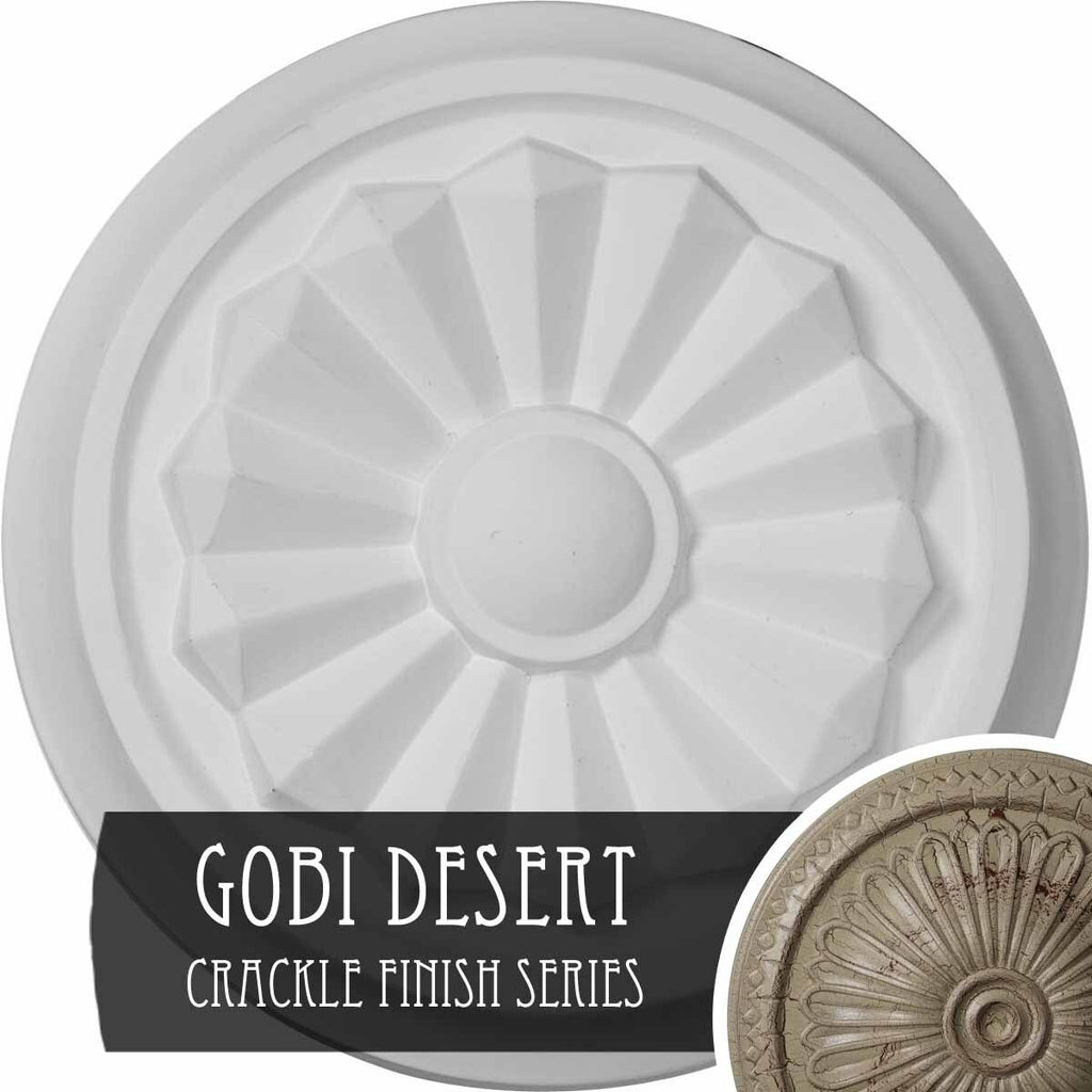7 7/8x22OD x 1 1/8x22P Ceiling Medallion Hand-Painted Gobi Desert Crackle U98427