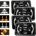 4x6 Inch LED Headlights Sealed Beam 80W Amber Halo Rectangular Replacement T272509