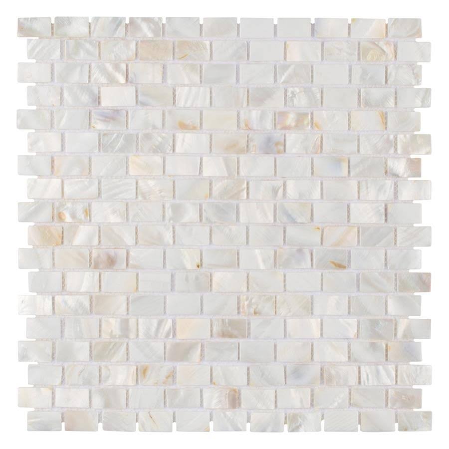 11.5x11.75-inch White Natural Seashell Mosaic Wall Tile C1487