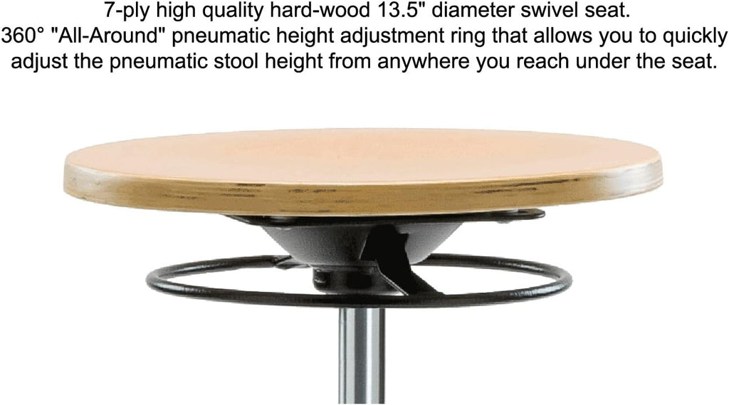 Wood Pneumatic Stool Q47396